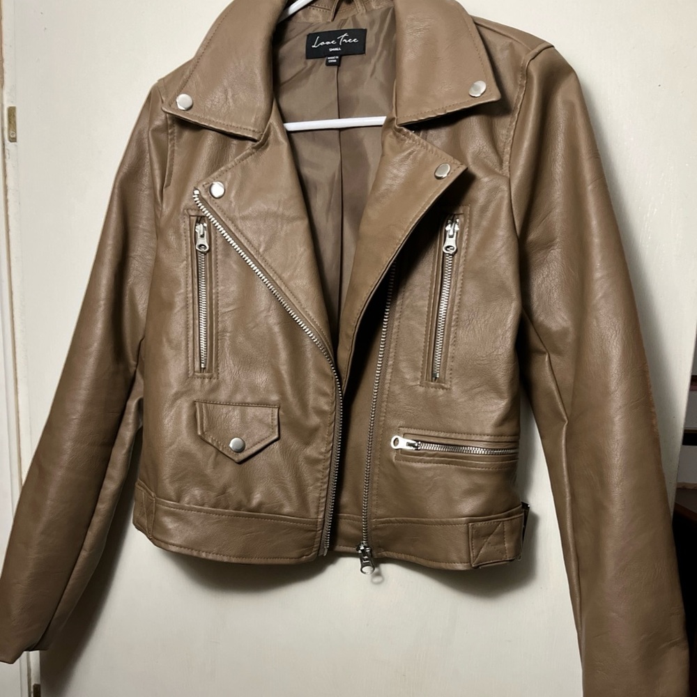 Love Tree Brown Leather‎ Jacket